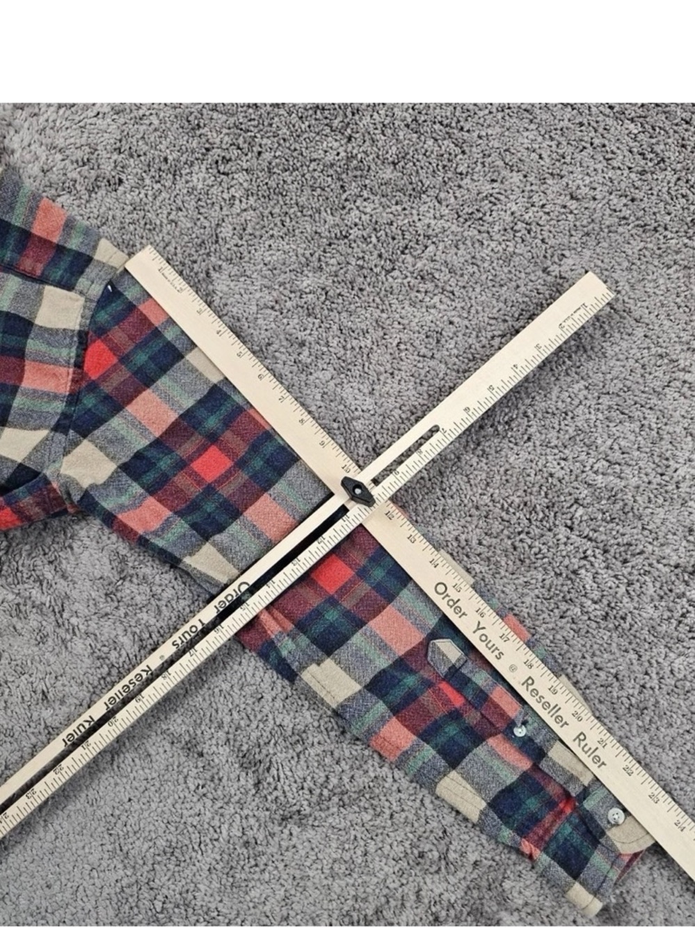 Wallace & Barnes X  J.Crew Mens Red Plaid Flannel Wool Long Sleeve Shirt Small S - Picture 9 of 12